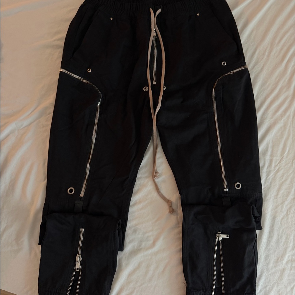 Rick Owens Black Cargo Pants with Zippers